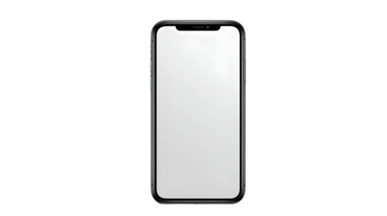 Blank smartphone screen mockup isolated on white