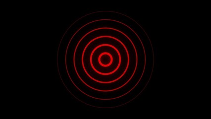 Concentric Red Circles Radiating Outward on a Dark Background rings