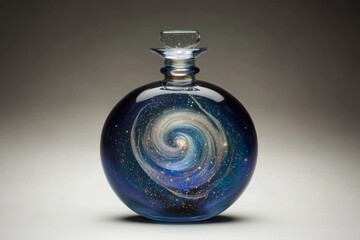 Obraz premium A decorative glass bottle depicting a galaxy.