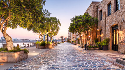 A photograph of the cobblestone street leading to downtown Port San Diego in the remaining advanced civilization