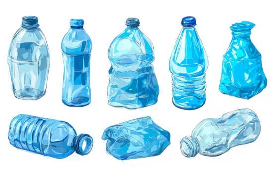 Whole plastic bottles PNG cut and sliced design
