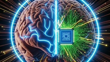 Abstrak teknologi dengan otak manusia, sirkuit digital dan pola, ilustrasi vektor kecerdasan artifisial, konsep ide pikiran di era komputerisasi - Powered by Adobe