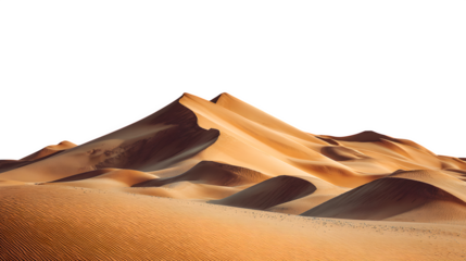 Sand dunes in desert with clear blue sky