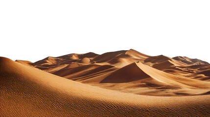 Sand dunes in desert with clear blue sky