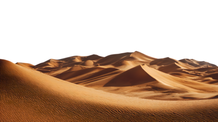 Sand dunes in desert with clear blue sky