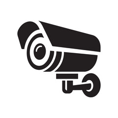 security camera vector silhouette clip art logo design illustration. CCTV camera icons set collections,