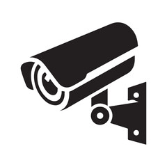 security camera vector silhouette clip art logo design illustration. CCTV camera icons set collections,