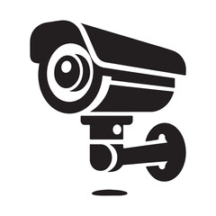 security camera vector silhouette clip art logo design illustration. CCTV camera icons set collections,
