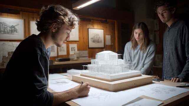 Architect Team Focuses on Design Model Discussion