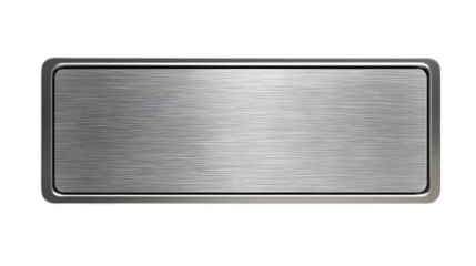 Stainless steel silver nameplate blank isolated on white