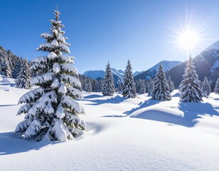 Fototapeta premium Snowy Pine Ridge