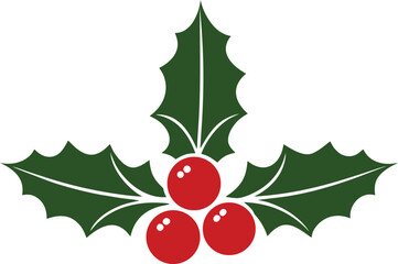 Christmas Holly Berry Vector Icon