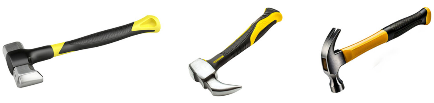 Stanley Hammer with Fiberglass Handle Set isolated on a White Background
