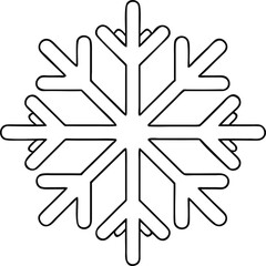 Simple Snowflake Line Art Vector Icon