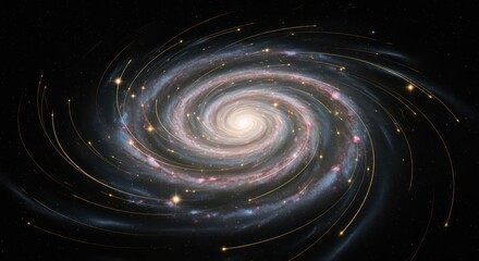 Dynamic Golden Stellar Streams Orbiting a Luminous Spiral Galaxy