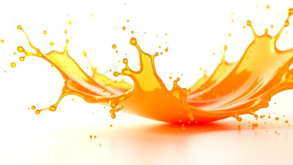 A dynamic orange liquid splash