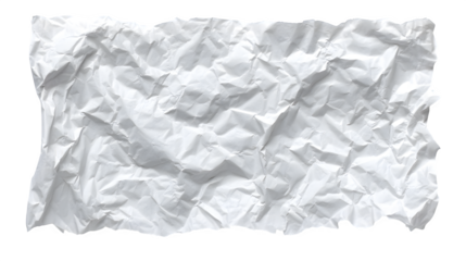Folded and crumpled white paper texture isolated on white
