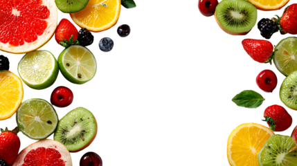 Fresh fruit banner layout with white background
