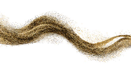 Glitter wave in gold sparkle style isolated on white
