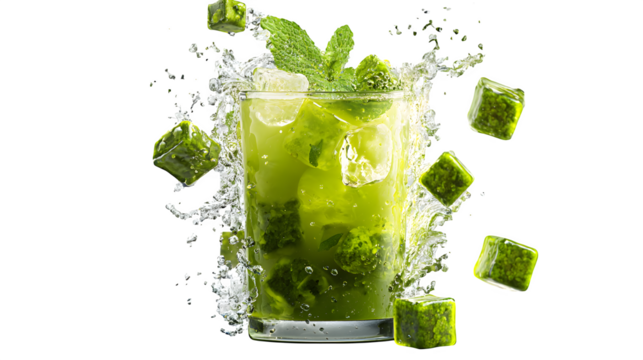 Mojito Splash, isolated on transparent background