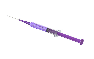 3d render of a vaccine syringe isolated on transparent background