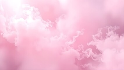 Fototapeta premium 연분홍 구름 연기가 피어올라 몽환적인 배경A dreamy background with light pink clouds of smoke rising