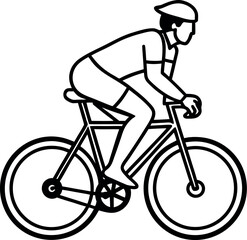 Naklejka premium man with bicycle vector illustration