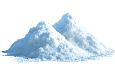 Two layered mound of snow isolated on transparent background
