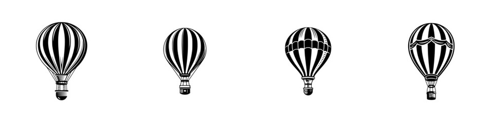 Fototapeta premium Colorful hot air balloons floating in the sky during a festival in late summer