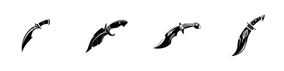 Obraz premium Collection of artistic knife designs showcasing various shapes and styles for artistic inspiration