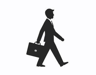Minimalist Line Icon of Businessperson with Briefcase – Flat Vector for UI & Branding