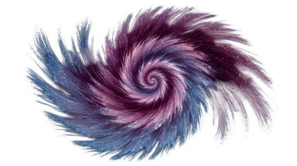 Cosmic spiral galaxy, isolated on transparent background