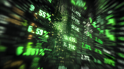 Digital Data Matrix: An abstract digital data matrix pulsates with an array of real-time financial indicators, forming a dynamic.