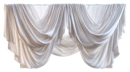 Elegant White Satin Drapes Cascade for Sophisticated Designs