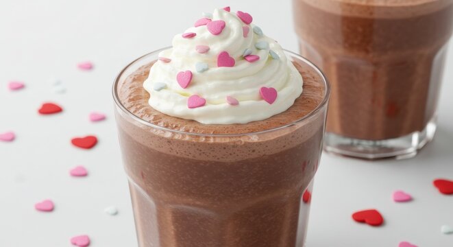 Delicious chocolate mousse dessert kitchen table food photography cozy atmosphere close-up view indulgent treats