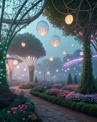 japanese garden in the night— AI GENERATED