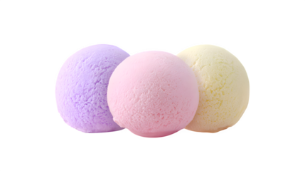 Pastel Bath Bombs, isolated on transparent background