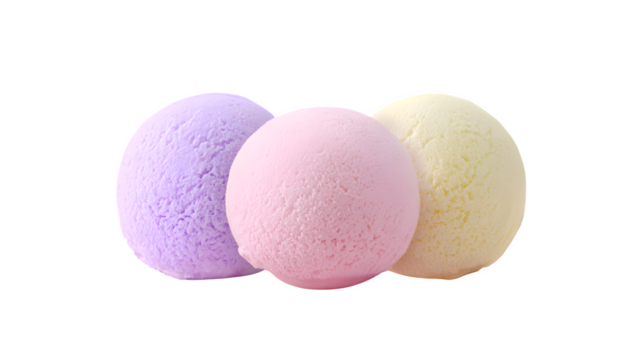 Pastel Bath Bombs, isolated on transparent background