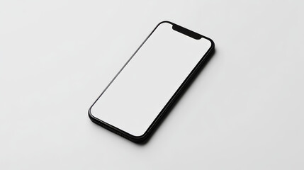 Modern smartphone displaying a blank white screen. Perfect for app or website mockups.