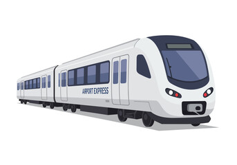 Fototapeta premium Modern Airport Express Train with Sleek Design and Multiple Cars.