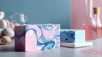 Soap bars in marble swirl design for bathroom branding product photography handmade cosmetics decor or clean luxury wellness visuals