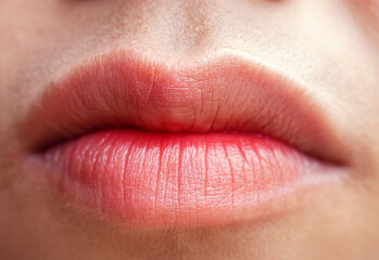 Fototapeta premium Sexy Mouth close-up. Beauty young woman Lips. lip filler injections. Fillers. Lip augmentation Beautiful Perfect Lips.