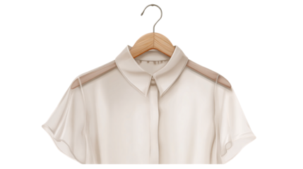 Stylish White Blouse on Hanger Ready for Wardrobe Update