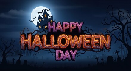 Spooky Halloween Day Celebrate with Ghosts, Pumpkins, and Festive Cheer Under the Moonlight