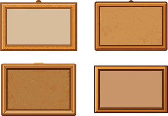 Fototapeta premium Four Framed Bulletin Boards Displaying Different Background and Frame Designs