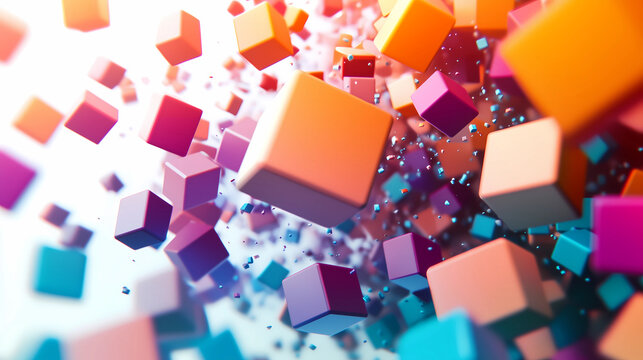 Abstract geometric cube tech background