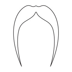 Mustache Outline Icon, Simple Icon Vector Design, best used for presentation, application, web and banner