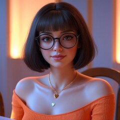 A portrait of a youthful character set against a serene1