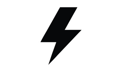 Simple black lightning bolt symbol on a white background