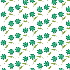 Fototapeta premium Repeated clover leaves symbolizing luck and freshness in a green theme